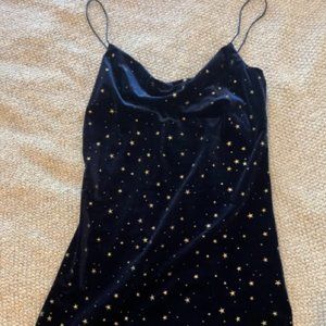 Navy Velvet Star Mini Dress